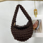 Women's Fashion Casual Solid Color Pleated Clouds Underarm Bag