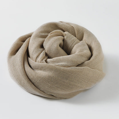 Artistic Sunscreen Solid Color Cotton And Linen Scarf