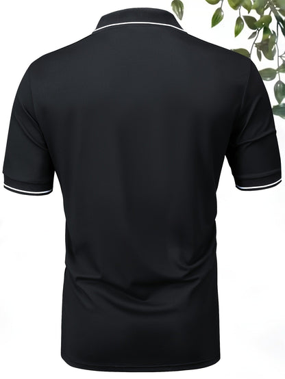 4-Pack Men's Summer Polo Shirts, Solid Color Short Sleeve, Regular Fit, Knit Stretch, Casual Sportswear Tops