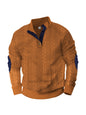 Fashion Jacquard Buckle Long Sleeve Embroidered Patch Sweater