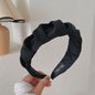 Black Large Intestine High-grade Satin Pleated Headband