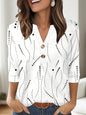 Casual Printed V-neck Top T-shirt Women's Clothing