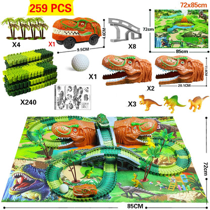 Children's Rail Car Toy Electric Dinosaur
