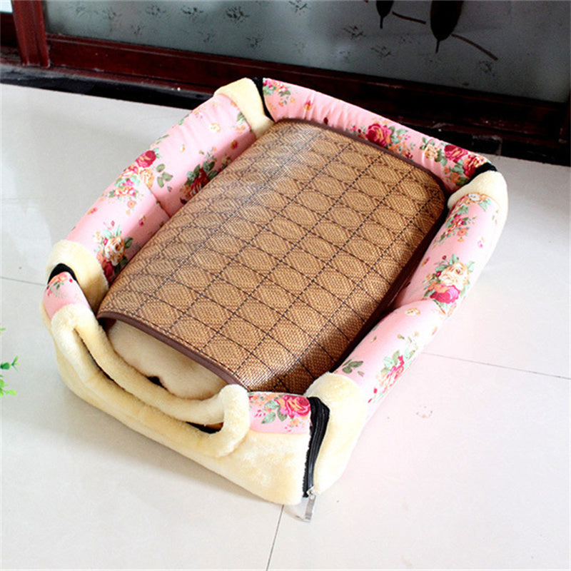 Home Pastoral Style Removable And Washable Thick Warm Cat And Dog Kennel
