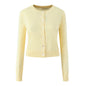 Women's Retro European American Style Multi-color Round Neck Long Sleeve Knitted Cardigan