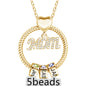 Mother's Day Gift Personalized Circle Pendant with Custom Beads Birthstone Pendant