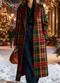Plaid Casual Long Wool Coat