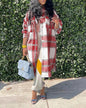Women's Mid-length Casual Fashion Plaid Single-breasted Coat