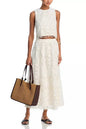 Literary Trends White Sleeveless Short Top Skirt Women's Suit