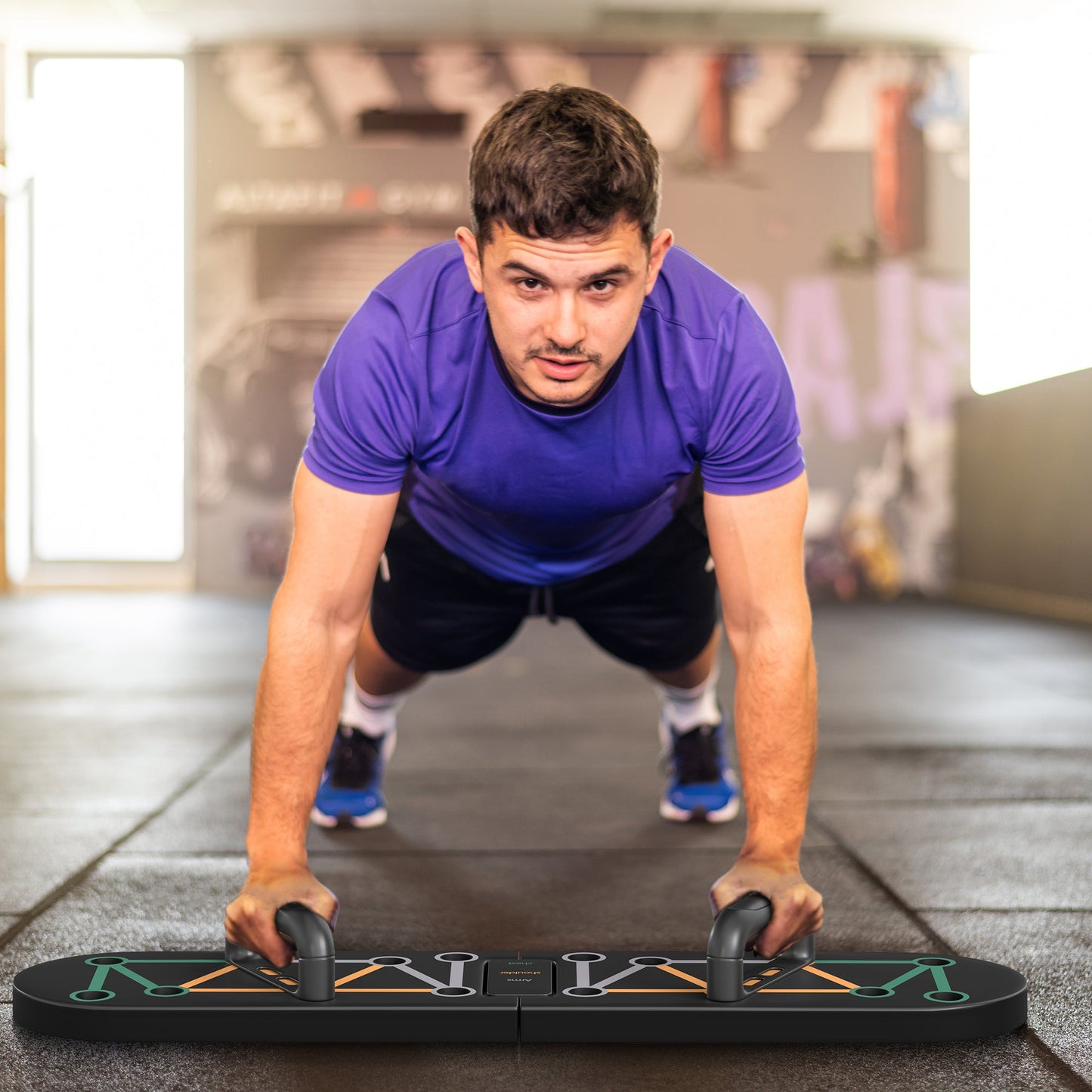 SPORTNOW Foldable Push Up Board with Non-Slip Pads for Chest, Arms, Shoulders - Black Fitness Equipment