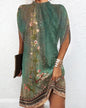 Women's Fashion Round Neck Loose Bat Sleeve Dress