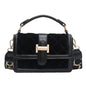 Velvet Wide Shoulder Strap Crossbody Small Square Bag