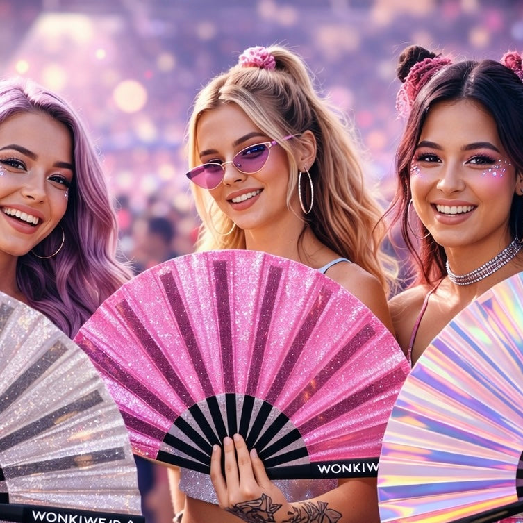 XL Festival Fan - Disco Glitter, Pink