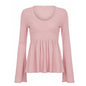 High-waisted Stretchy Loose-fitting Top Comfortable And Casual Women's Wear