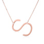 Fabulous Rose Gold Plated Stainless Steel Initial Letter Pendant Necklace