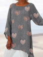 Ins Colorblock Print V-neck Long Sleeve T-Shirt Fashion Loose Tops Autumn And Spring Women's Clothing