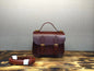 Vintage Tree Cream Leather Portable Messenger Bag