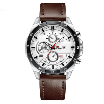 Men's Business Calendar Waterproof Quartz Watch - Multifunctional Casual Timepiece