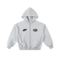 Contrast-Stitched Boxy Fleece Zip Hoodie
