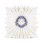 Fashion Modern Style White Throw Pillows Velvet Stitching 3D Chrysanthemum Cushion Waist Pillow Blue Cushion Case
