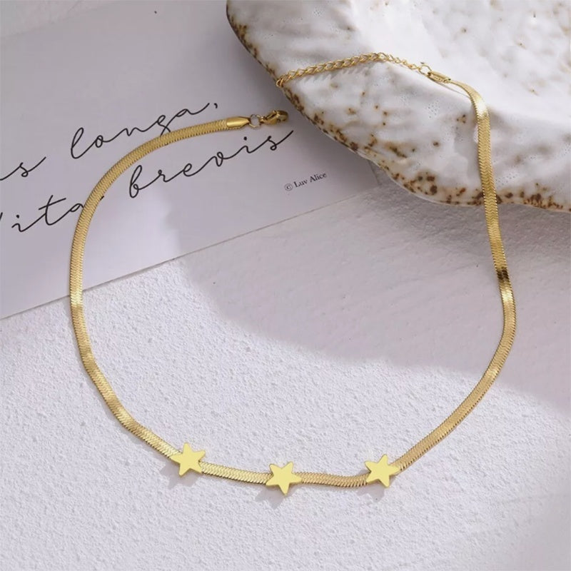 Stainless Steel Necklaces Gothic Blade Snake Chains Stars Choker Statement Light Luxury Temperament Necklace For Women Jewelry