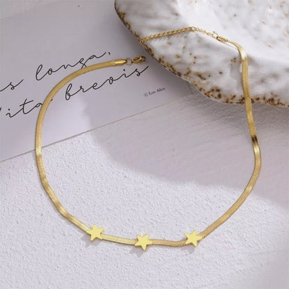 Stainless Steel Necklaces Gothic Blade Snake Chains Stars Choker Statement Light Luxury Temperament Necklace For Women Jewelry