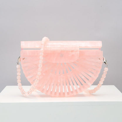 Round Acrylic Cross Body Bag Summer Mini Girls Lady Handbags