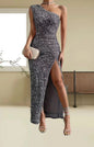 2023 Sexy Strapless Mermaid Sequin Split Dress