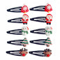 10pcs Christmas Hair Clip Set - Cute Santa, Reindeer & Snowman Designs | PVC Snap Barrettes for Girls | Festive Holiday Hair Accessories