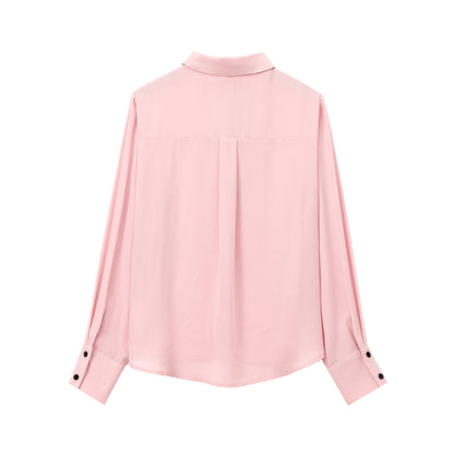 Autumn Beauty Outfit Velvet Bow Decorated Shirt