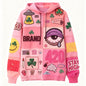 Fashion Casual Printed Polyester Sweater