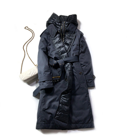 Long lace-up trench coat