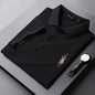 Cotton Embroidered Lapel Stretch Short-sleeved T-shirt