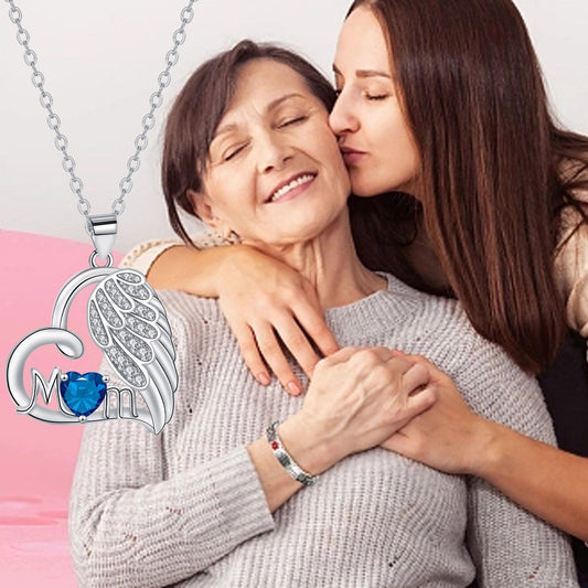 Angel Wings MOM Necklace Mother's Day Gift