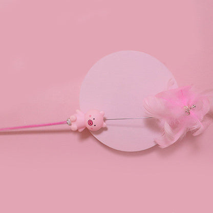 Cat Toy Teaser Plush Feather Bell Teaser Relieving Boredom Self-Hi Pet