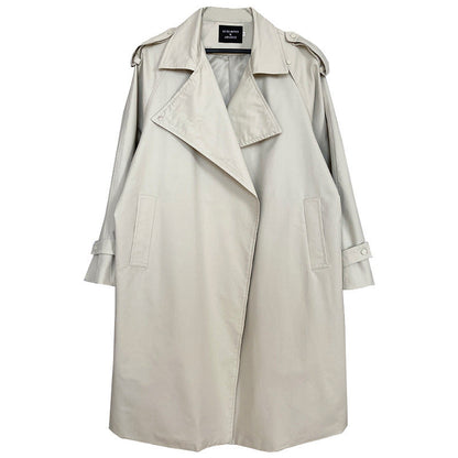 Temperament British Mid Length Over The Knee Windbreaker Women Loose Korean Style Jacket