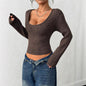 Women's Solid Color Base Layer Long Sleeve Top