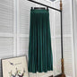 Draped Elastic-waist Versatile Figure-flattering Sophisticated Elegant Solid-color Maxi Skirt