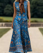 Women's Sleeveless Suit Collar Button-down Casual Skirt Suit