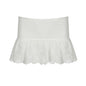 Stretchy Double-layer Lace Figure-flattering Dance Mini Skirt