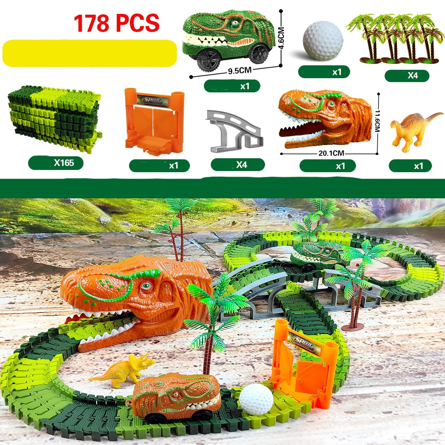 Children's Rail Car Toy Electric Dinosaur