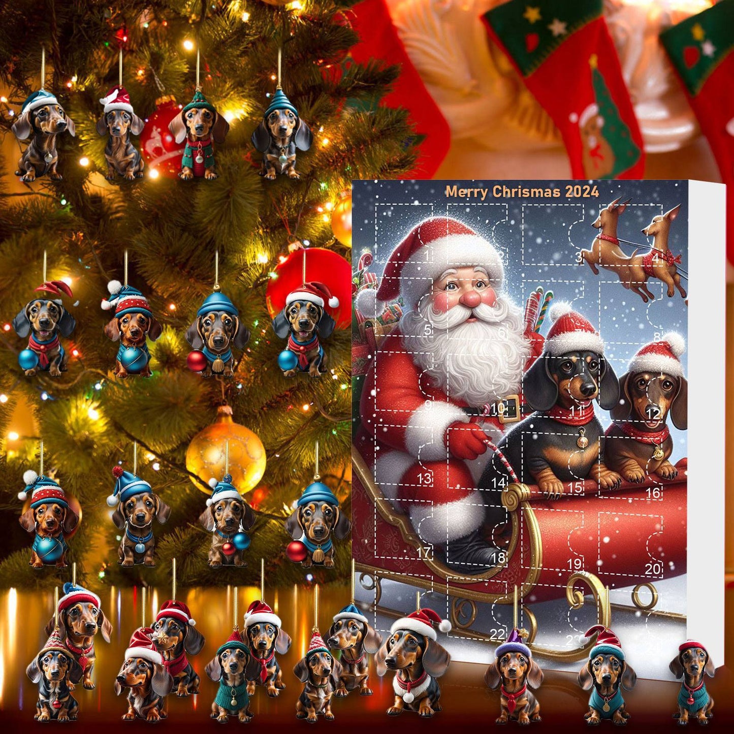 Christmas Countdown Pet Pendant Home Decoration