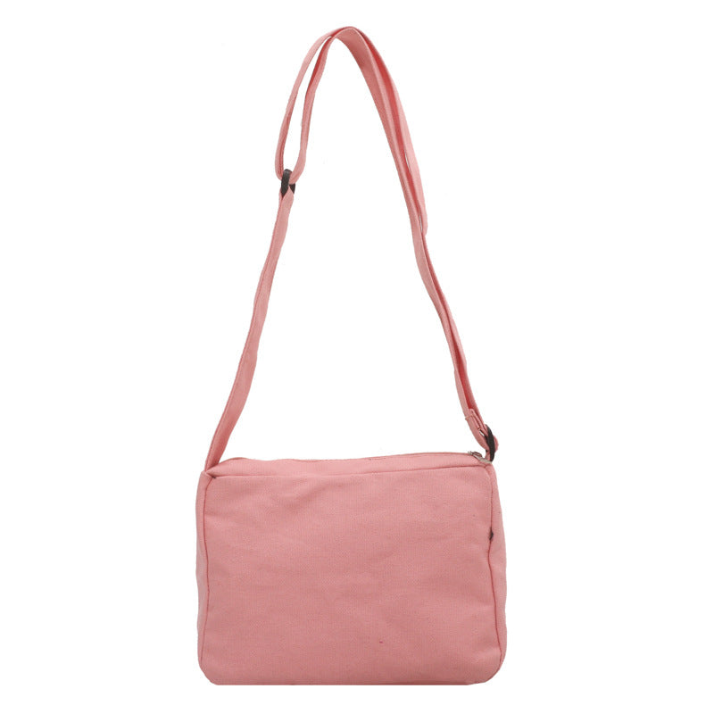 Candy-colored Canvas Women's Artistic Simple Casual One-shoulder Crossbody Portable Big Cloth Bag