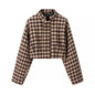Women's Classic Style Plaid Top Shorts Suit