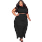 Women's Sexy Bodycon Tassel Sleeveless Plus-Size Two-Piece Set