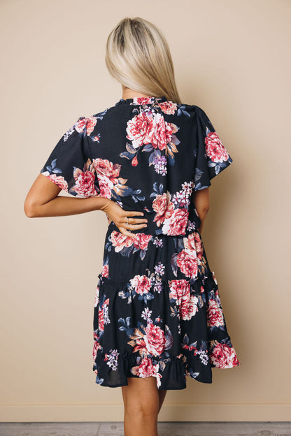 Nia Ruffled Tie Mini Dress