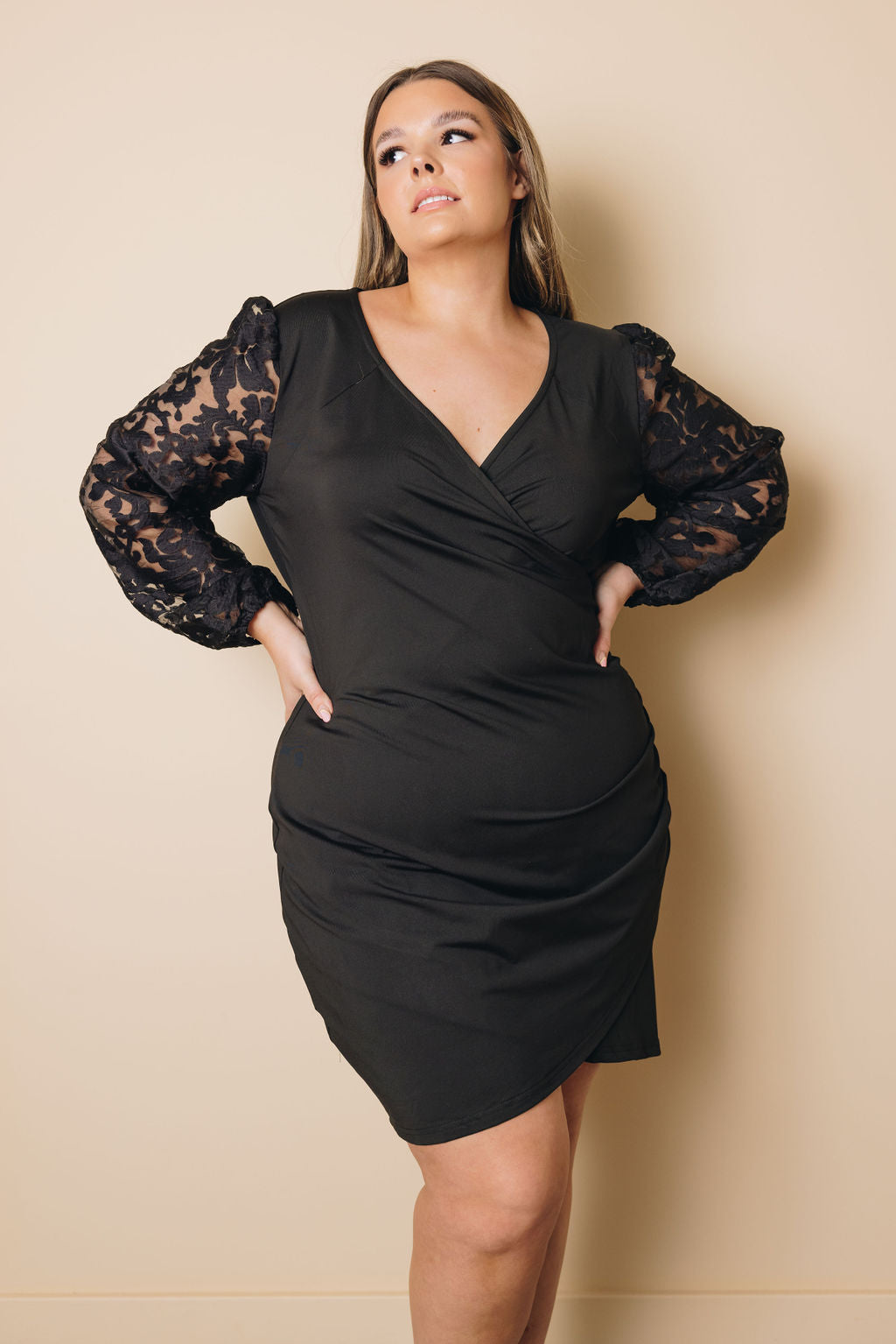 Plus Size - Gabrielle Puff Sleeves Dress