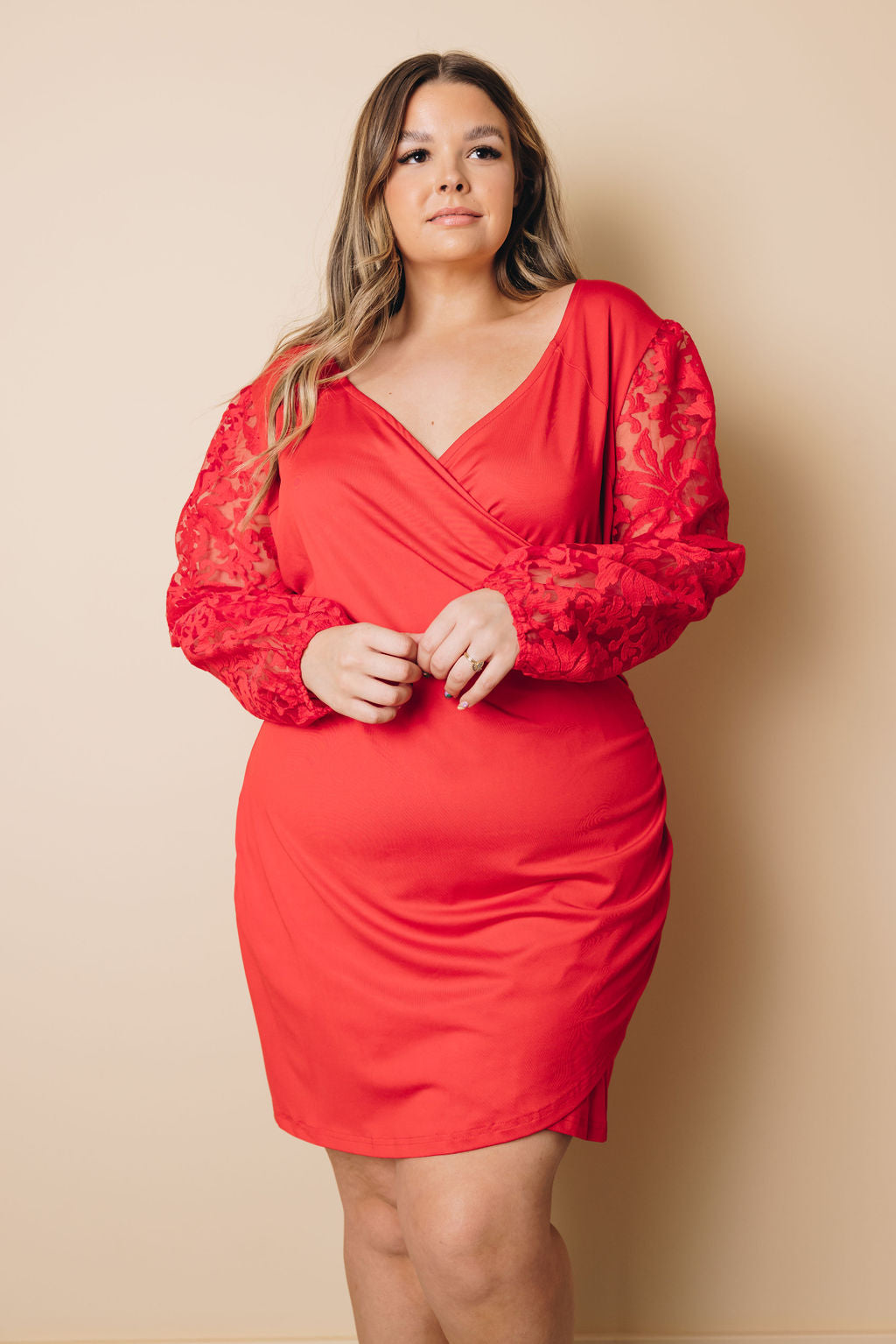Plus Size - Gabrielle Puff Sleeves Dress