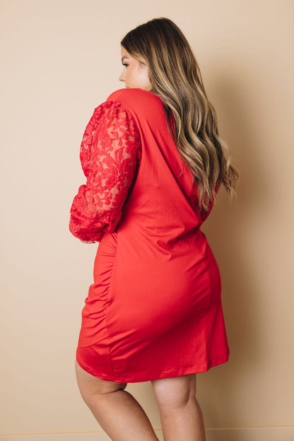 Plus Size - Gabrielle Puff Sleeves Dress