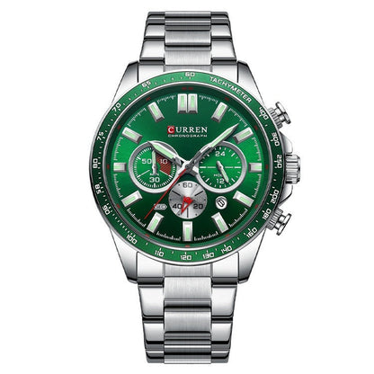Men's Waterproof Quartz Watch - Stainless Steel Calendar Watch 30M Water Resistant